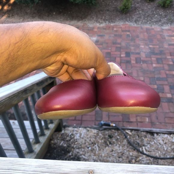Anthropologie Yebo SOLUDOS EUC Vegan Maroon Red Ballet Flat Size 6, MSRP $78 - Picture 9 of 9